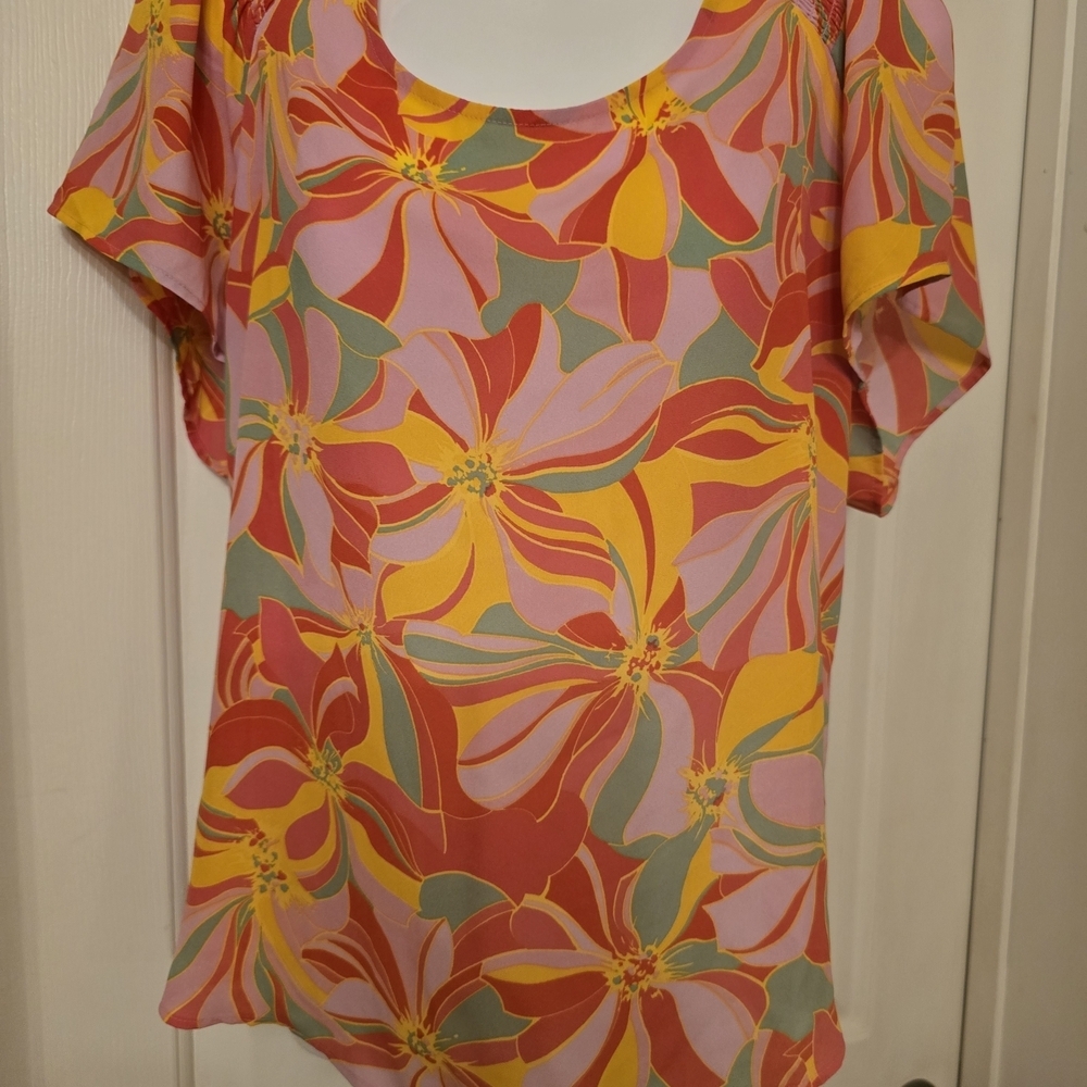 Pleione Vibrant Floral Women's Blouse